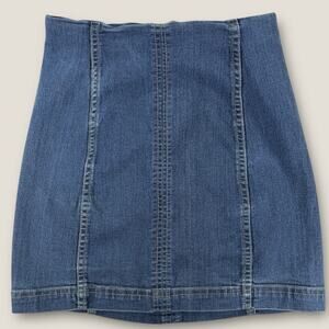 Free People Women’s 0 Modern Femme Denim Mini Skirt Zip Concert Festival Western